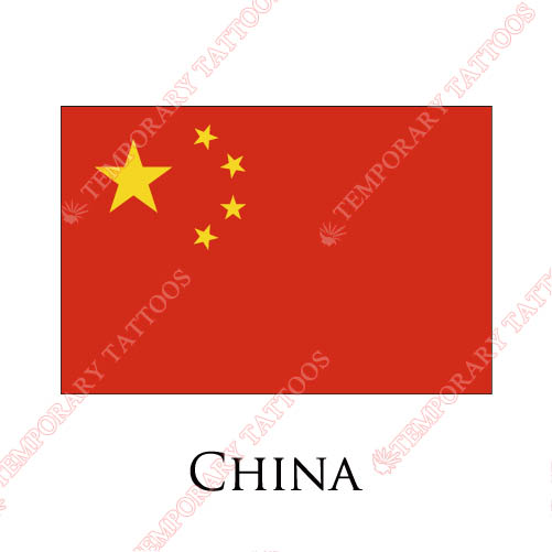 China flag Customize Temporary Tattoos Stickers NO.1848